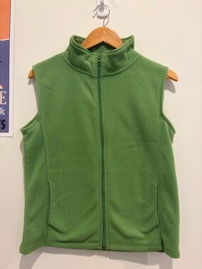 Green Fleece Zip-Up Vest